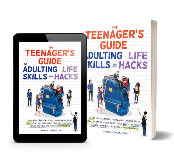 Teenagers guide on tablet and book